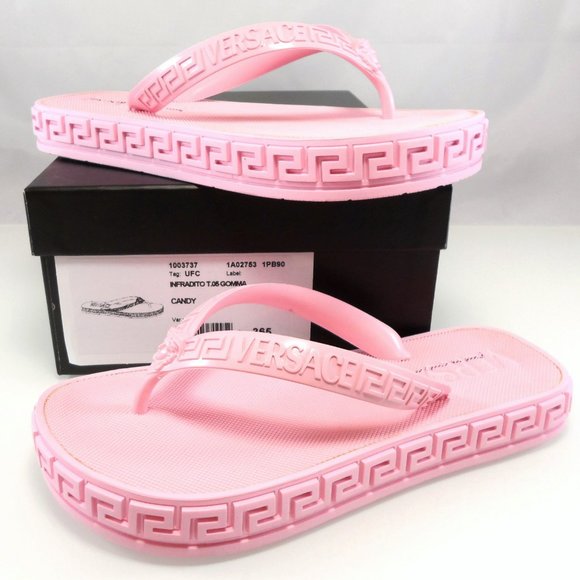 NWT$375 Versace Medusa Icon Greek Key Greca Thong Flip Flops Slides 36.5 / 5-5.5 - Picture 14 of 14
